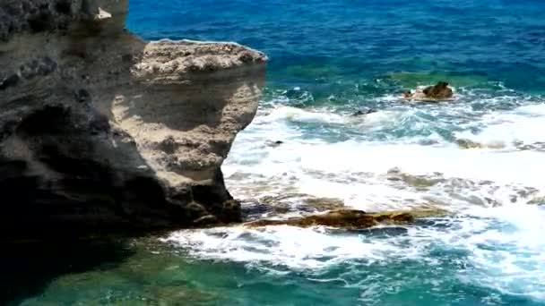 Sea waves . Greece. Milos island. — Stock Video