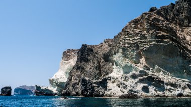 Santorini. Yunanistan. Beyaz plaj.