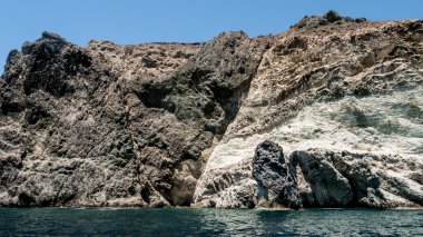 Santorini. Yunanistan. Beyaz plaj.