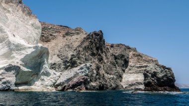 Santorini. Yunanistan. Beyaz plaj.