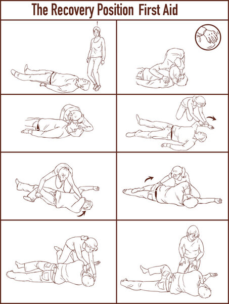 векторная иллюстрация положения выздоровления (первая помощь
)