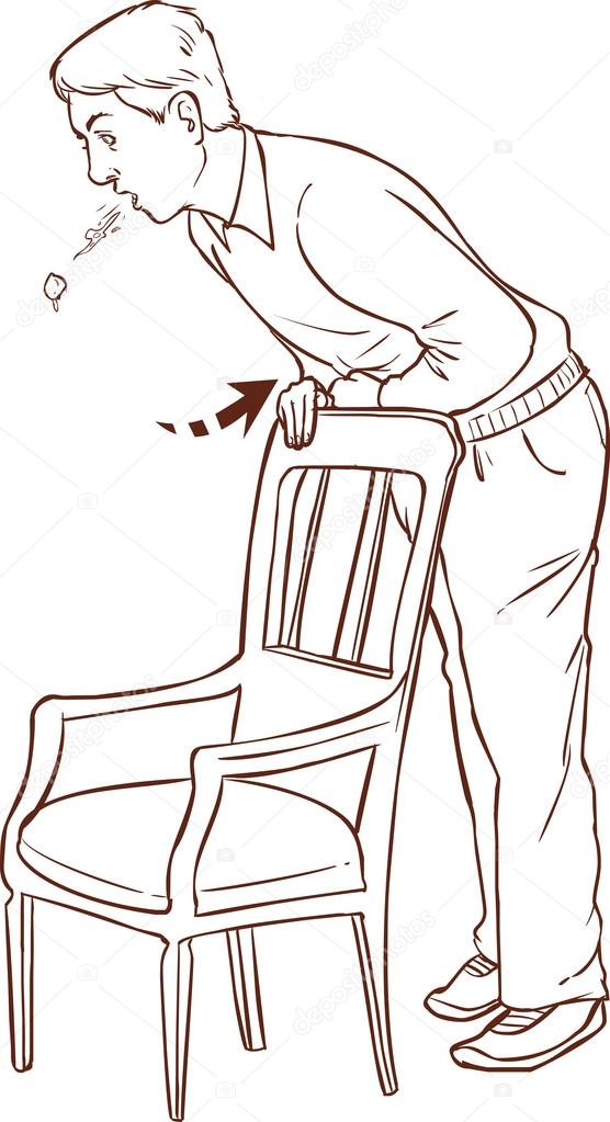 Vector ilustración de una maniobra de Heimlich en uno ...