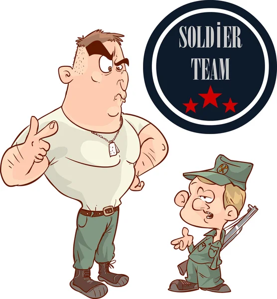 Deux soldats se parlent illustration vectorielle — Image vectorielle