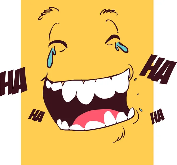 Smějící Emoji Tvář Ikona Vektorový Obrázek — Stockový vektor