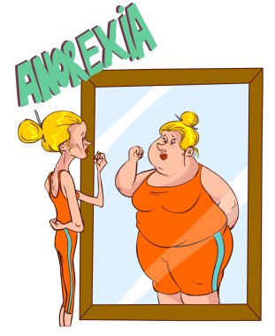 Anorexia - Distorted Body Image clipart