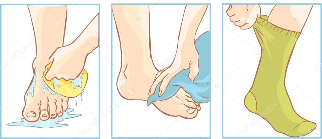 vector illustration of a foot care