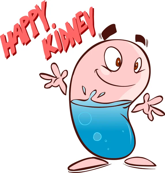 幸せな腎臓漫画 — ストックベクタ