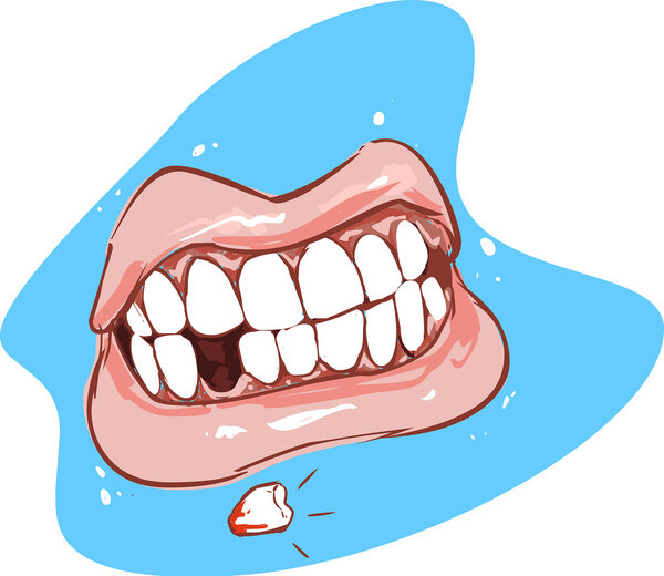 vector illustration of a broken teeth