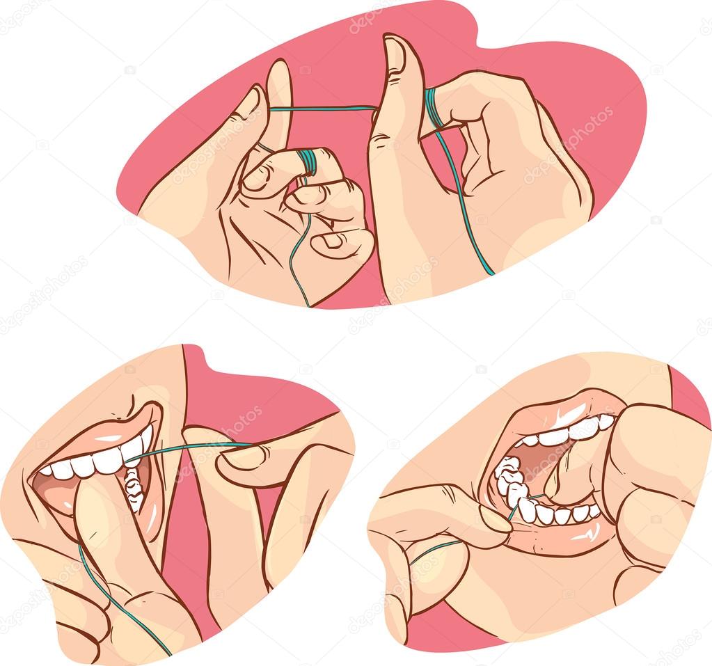 vector illustration of a flossing