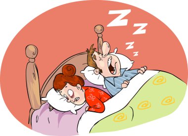 An image of a snoring husband clipart