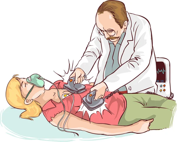 Illustrazione vettoriale di un dispositivo CPR — Vettoriale Stock