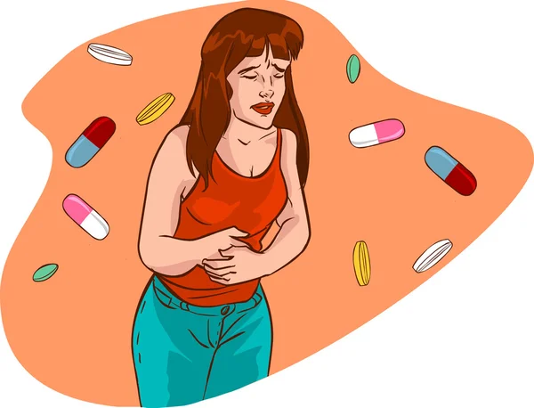 Το στομάχι της μυϊκούς πόνους — Διανυσματικό Αρχείο