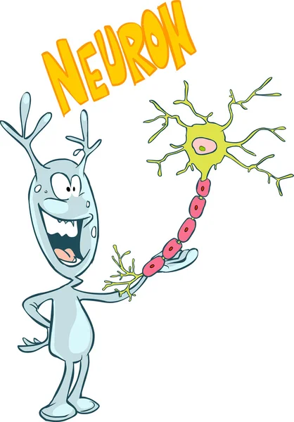 Neuron personnage de bande dessinée — Image vectorielle