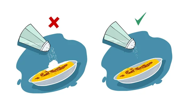 Illustration vectorielle d'une utilisation de sel — Image vectorielle