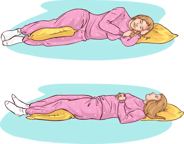 Vector illustration of a sleeping positions — Stock Vector