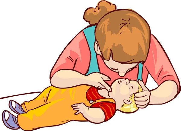 Baby першої допомоги — стоковий вектор