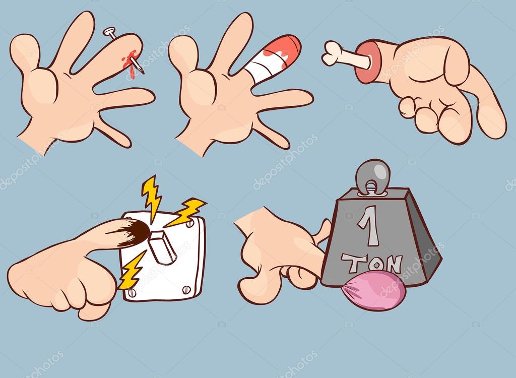Hand accidents illustration Stock Vector Image by © #95120110 Hand accidents illustration Stock Vector Image by © #95120110