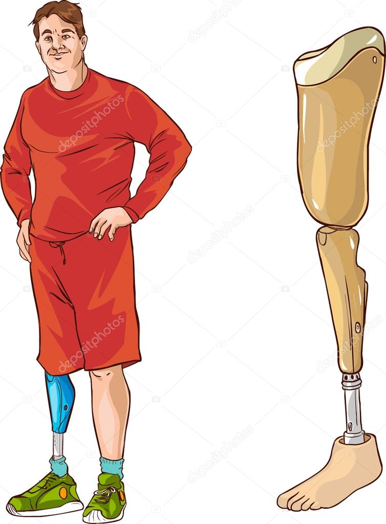 vector illustration of a prosthetic leg
