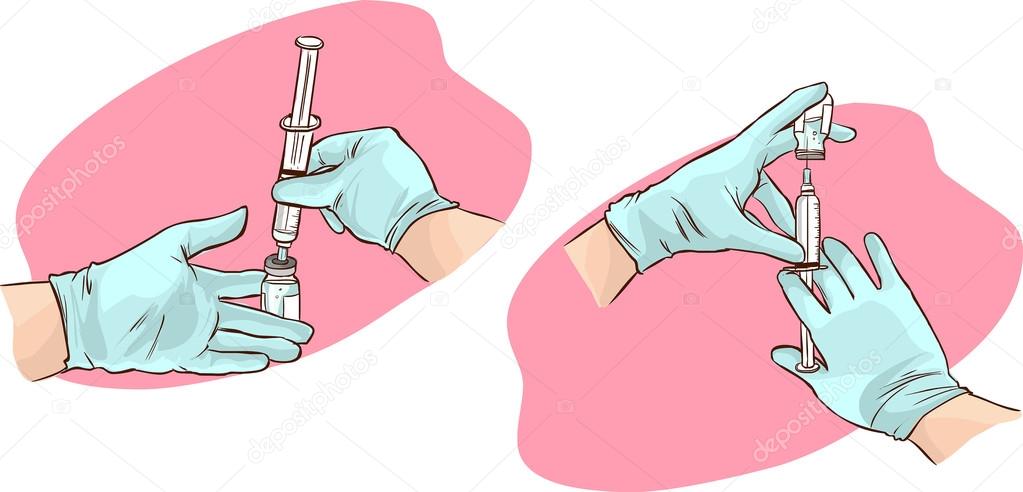 hands of a doctor administer the injection