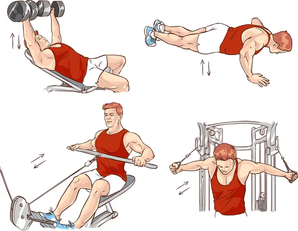 Vectorillustratie van een bodybuilding oefening — Stockvector