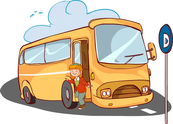 Illustrazione vettoriale di un autobus — Vettoriale Stock