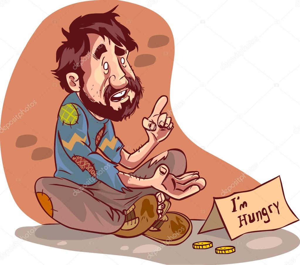 vector illustration of a beggar