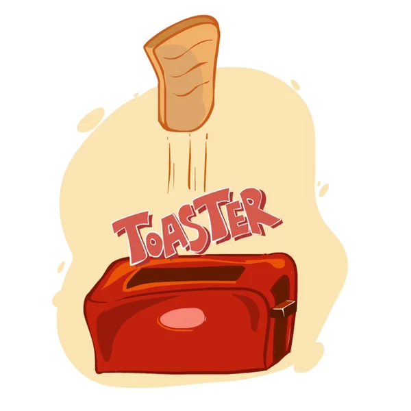 빵과 복고풍 토스터기 — 스톡 벡터