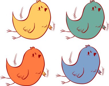 bir renk kuş vektör çizim