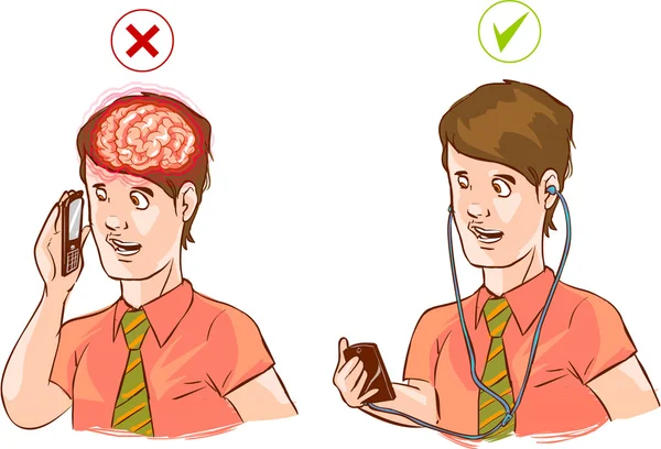 Lésion cérébrale téléphone — Image vectorielle