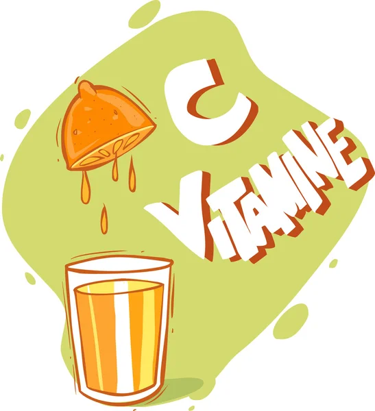 Jus d'orange dans un verre — Image vectorielle
