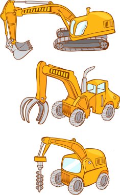 Beyaz arka plan ağır makineleri vektör çizim