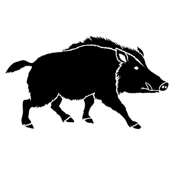 Boar silhouette black  wild — Stock Vector