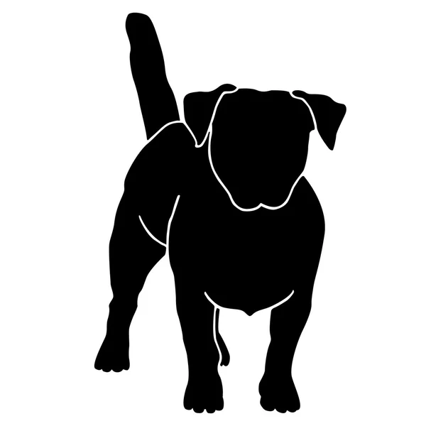 Terrier cane nero silhouette — Vettoriale Stock