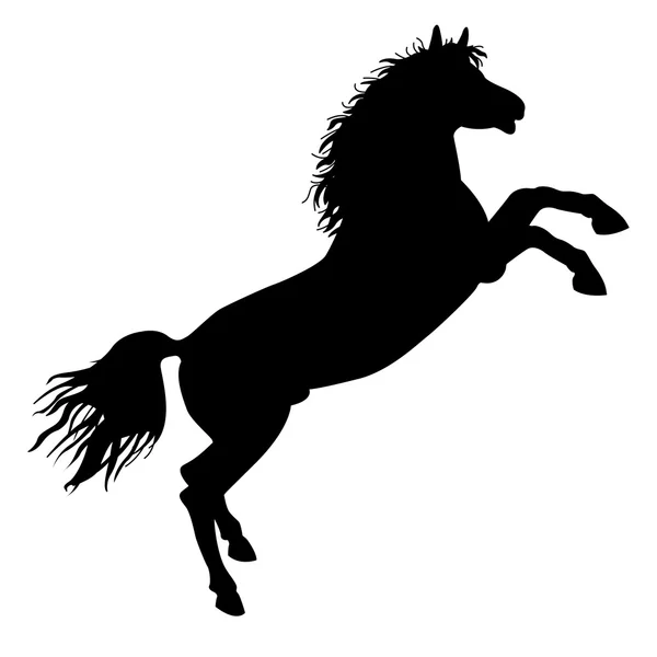 Silueta de caballo negro — Vector de stock