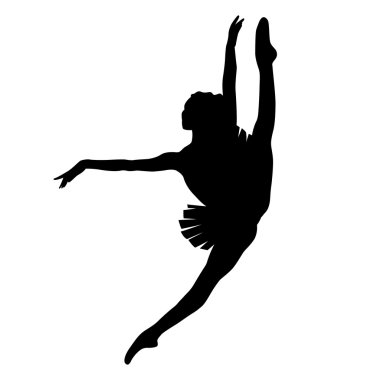 Balerin siluet siyah 