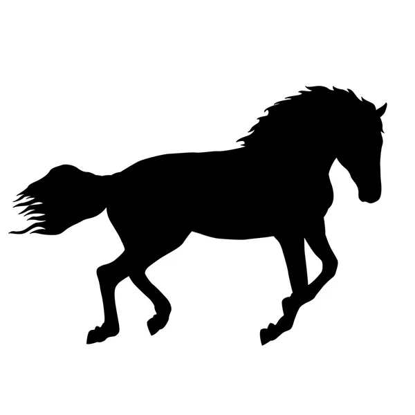 Silueta de caballo negro aislada — Vector de stock