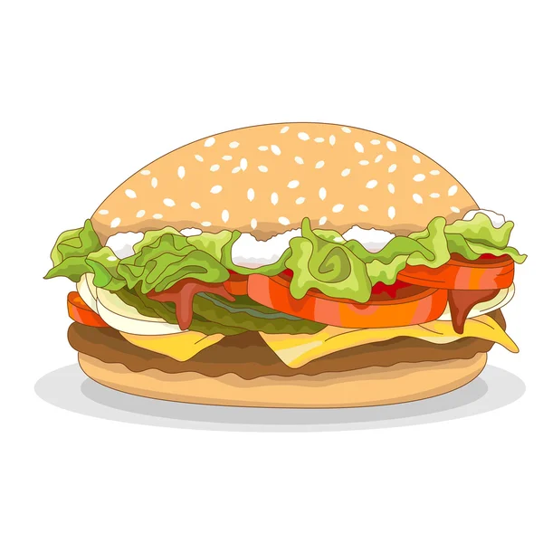 Hamburger isolated realistic — Stock Vector
