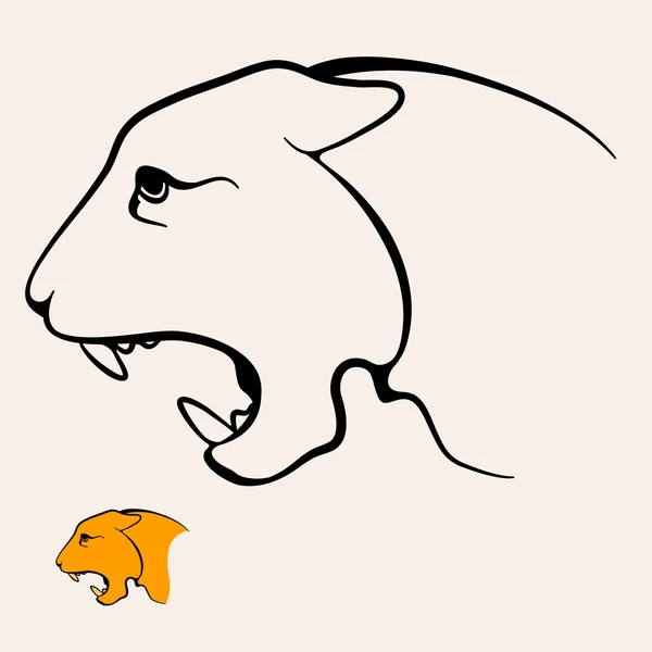 Леопардова голова обличчя татуювання логотип значок — стоковий вектор