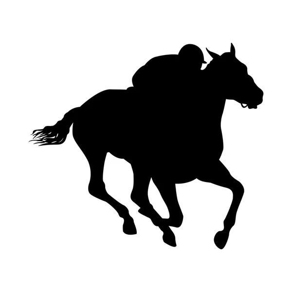 Cheval cavalier silhouette noire — Image vectorielle