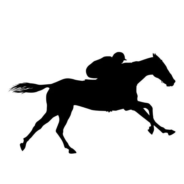 Horse rider black silhouette — Stock Vector