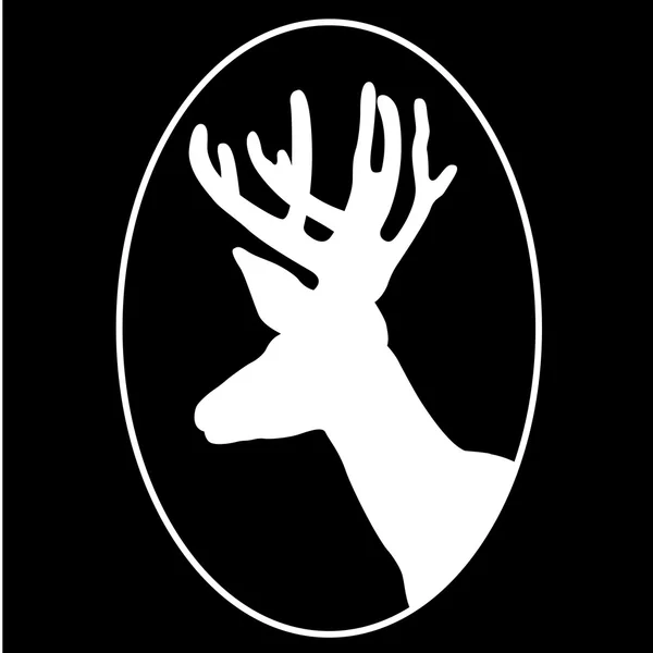 Deer head profile silhouette black — Stock Vector