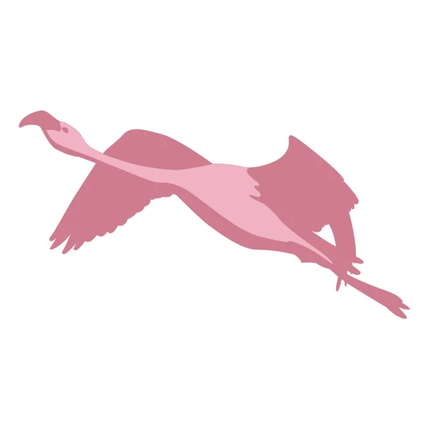 Roze flamingo vogel vliegende silhouet — Stockvector