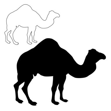 gerçekçi deve siluet siyah
