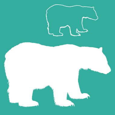 Beyaz kutup ayısı siluet seti