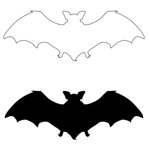 Bat svart siluett set — Stock vektor