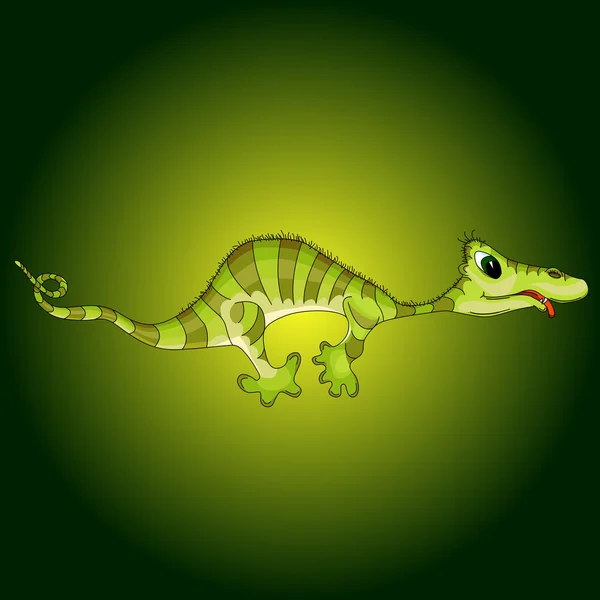 녹색 괴물의 만화 그림 — 스톡 벡터