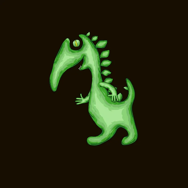 Illustration de dessin animé du monstre vert — Image vectorielle