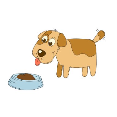 honger hond en voedsel