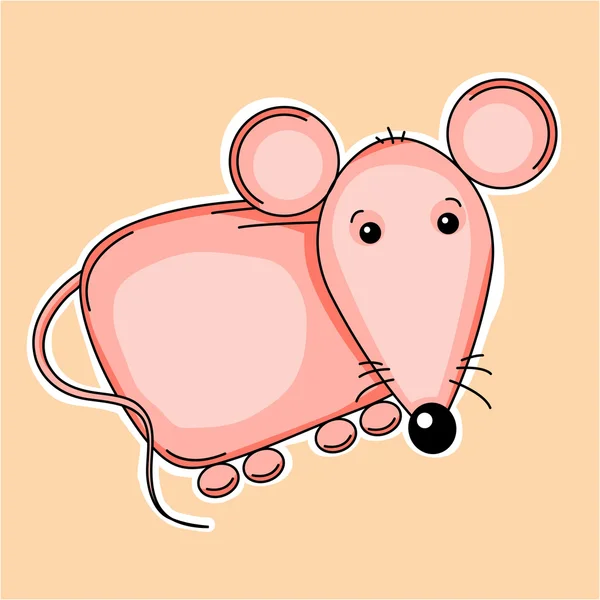 Friendly pink mouse — Stock Vector