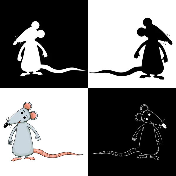 Serie di illustrazioni con ratti — Vettoriale Stock